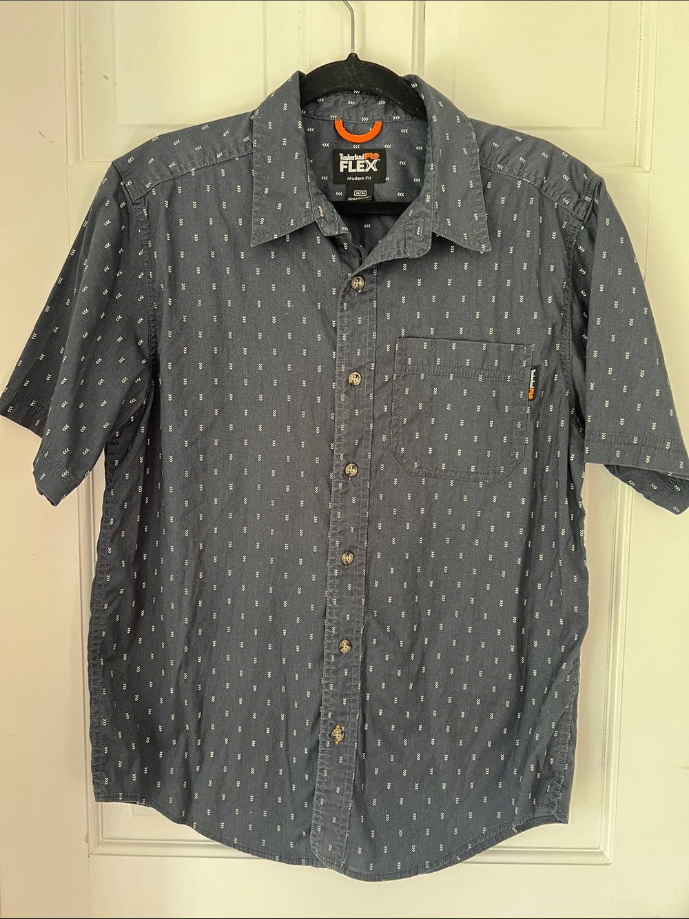 Timberland Pro Men’s Short-Sleeve Button-Down Shirt, Pocket, Slate Blue, Size M